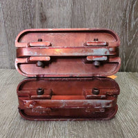 Pr Wide Base Stirrup Irons, bling *gc, mnr dirt, scuffs, rubs, rust, spray paint: bubbled, chipped
