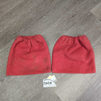 2 Fleece Stirrup Iron Covers, elastic top *gc, v.dirty, hairy, gunky, rubs, stains
