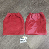 2 Fleece Stirrup Iron Covers, elastic top *gc/fair, dirt, gunk, discolored, rubs, pilly, stains
