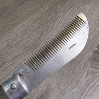 Folding Wood Handle Mane Thinning Comb *gc, stiff, dirty, sticky residue, mnr unseated
