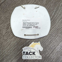 Square-Round #3 Show Number Holder, 3 numbers (3, 4, 7, 8), 2 elastics *gc, stains, mnr dirt, scuffs, hair
