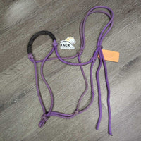 Nylon Rope Halter, braided nose *gc, missing bling, glue, stained, mnr dirt, tears, frays, threads
