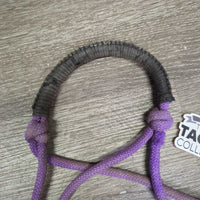 Nylon Rope Halter, braided nose *gc, missing bling, glue, stained, mnr dirt, tears, frays, threads
