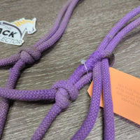 Nylon Rope Halter, braided nose *gc, missing bling, glue, stained, mnr dirt, tears, frays, threads
