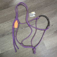 Nylon Rope Halter, braided nose *gc, missing bling, glue, stained, mnr dirt, tears, frays, threads
