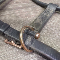 Padded Leather Halter, adj, snap *gc, dirty, film, removed bling
