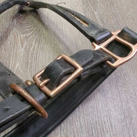 Padded Leather Halter, adj, snap *gc, dirty, film, removed bling
