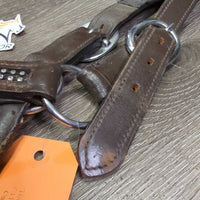 Padded Leather Halter, adj, snap *fair/gc, BROKEN Snap, dirty, Missing Bling, rubs, scrapes, film
