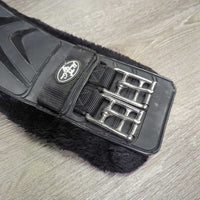 Contoured Short Girth, fleece liner, 2xels, dring *vgc, clean, bent edge, rubs, hair, residue
