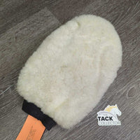Sheepskin Grooming Mitt *vgc/gc, stiff, stained, dingy, hair, dirt
