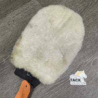 Sheepskin Grooming Mitt *vgc/gc, stiff, stained, dingy, hair, dirt
