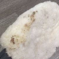Sheepskin Grooming Mitt *vgc/gc, stiff, stained, dingy, hair, dirt

