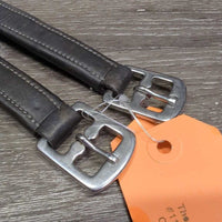 Narrow Soft Nylon Lined Stirrup Leathers *vgc, dents, rubs, scrapes, mnr stretched holes

