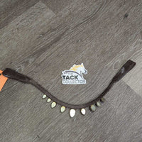 Teardrop U Shaped Narrow Leather & Bling Browband *vgc, mnr film/dirt
