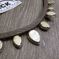 Teardrop U Shaped Narrow Leather & Bling Browband *vgc, mnr film/dirt
