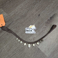Teardrop U Shaped Narrow Leather & Bling Browband *vgc, mnr film, dirt
