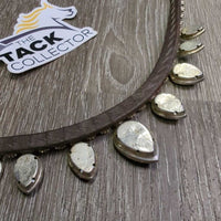 Teardrop U Shaped Narrow Leather & Bling Browband *vgc, mnr film, dirt
