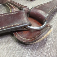 1.75" Narrow Double Leather Breastcollar, snaps *gc, dirty, film, rubs, dry, scrapes, xholes, hairy, clumpy
