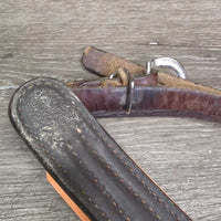 1.75" Narrow Double Leather Breastcollar, snaps *gc, dirty, film, rubs, dry, scrapes, xholes, hairy, clumpy
