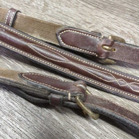 FS Padded Adjustable Leather & Elastic Breastplate, Snaps *vgc/gc, mnr dirt, rubs, scrapes & faded spots, oxidized

