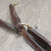 FS Padded Adjustable Leather & Elastic Breastplate, Snaps *vgc/gc, mnr dirt, rubs, scrapes & faded spots, oxidized
