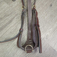 FS Padded Adjustable Leather & Elastic Breastplate, Snaps *vgc/gc, mnr dirt, rubs, scrapes & faded spots, oxidized
