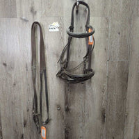 FS Rsd Monocrown Bridle, Nunn Finer Rubber Reins *vgc/gc, NO Flash, dirty, xholes, scratches, scrapes
