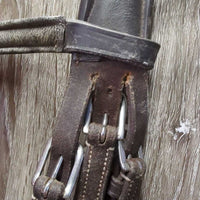 FS Rsd Monocrown Bridle, Nunn Finer Rubber Reins *vgc/gc, NO Flash, dirty, xholes, scratches, scrapes
