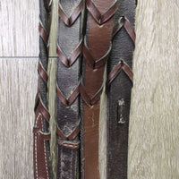 Rsd/FS Bridle, Braided Reins *gc/vgc, clean & dirt residue/film, stiff, dry, mnr scratches, scrapes & rubs
