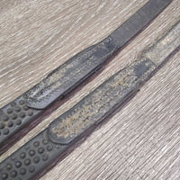 Soft Rubber Reins, stoppers *gc/fair, dry, stiff, peeled off dots, v.rubbed, residue, stiff spot
