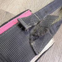 Neoprene & Nylon Web Lungeing Surcingle, Neoprene Girth *fair/poor, v.faded, UNSTITCHED, PEELING, cracks, Rusty, frayed holes, stiff, dry, rough
