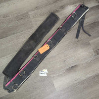 Neoprene & Nylon Web Lungeing Surcingle, Neoprene Girth *fair/poor, v.faded, UNSTITCHED, PEELING, cracks, Rusty, frayed holes, stiff, dry, rough
