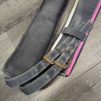 Neoprene & Nylon Web Lungeing Surcingle, Neoprene Girth *fair/poor, v.faded, UNSTITCHED, PEELING, cracks, Rusty, frayed holes, stiff, dry, rough
