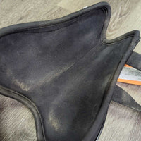 Pr Open Front Boots, tabs *vgc/gc, dirt, hair, scuffs, scratches, residue/oil?, threads
