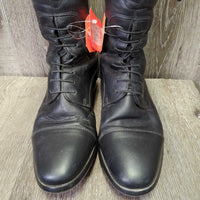 Field Boots, zips *gc, clean, missing Logo Tab, rubs, holey edges, stiff zipper, faded spots, dings
