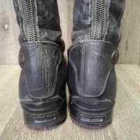 Field Boots, zips *gc, clean, missing Logo Tab, rubs, holey edges, stiff zipper, faded spots, dings
