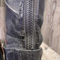 Field Boots, zips *gc, clean, missing Logo Tab, rubs, holey edges, stiff zipper, faded spots, dings

