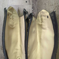 Field Boots, zips *gc, clean, missing Logo Tab, rubs, holey edges, stiff zipper, faded spots, dings
