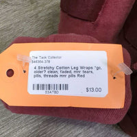 4 Stretchy Cotton Leg Wraps *gc, older? clean, faded, mnr tears, pills, threads mnr pills
