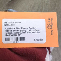 Thin Fleece Cooler, fleece collar, piping, tail *xc/vgc, stains, clumpy, mnr hair, residue
