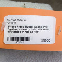 Fleece Fitted Hunter Saddle Pad *gc/fair, v.clumpy, hair, pills, older, unstitched
