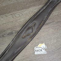 Padded Leather Girth, 2x els, x3 d rings *vgc, clean, film, mnr dirt, hair, cuts, discolour spots, rubs, puckered els
