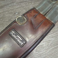 Padded Leather Girth, 2x els, x3 d rings *vgc/gc, clean, hair, residue, rubs, scrapes, stains
