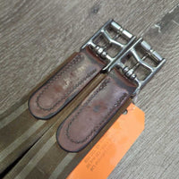 Padded Leather Girth, 2x els, x3 d rings *vgc/gc, clean, hair, residue, rubs, scrapes, stains
