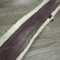 Nylon & Fleece Girth, 2x els, d ring *fair, "clean", v.clumpy, stained, bent ends, puckered els, residue, mnr hair
