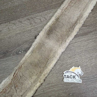Nylon & Fleece Girth, 2x els, d ring *fair, "clean", v.clumpy, stained, bent ends, puckered els, residue, mnr hair
