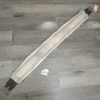 Nylon & Fleece Girth, 2x els, d ring *gc, clean, clumpy, stained, rubs, bent ends, puckered els, residue, mnr hair
