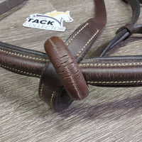 FS Rsd Padded Standing Martingale, stopper *gc/vgc, clean, seam residue, creases, split leather, clean, xholes, cracked rubber
