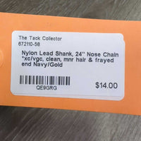 Nylon Lead Shank, 24" Nose Chain *xc/vgc, clean, mnr hair & frayed end
