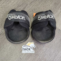 Front & Hind Open Boots, velcro *gc, clean, residue, hair, scuffs, faded, residue, rubs, pills, threads
